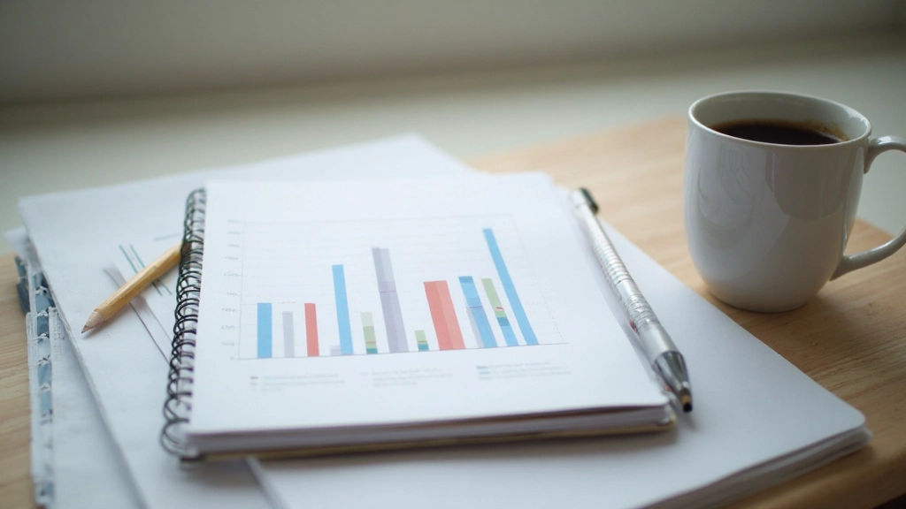 Профессиональный документ с графиком развития карьеры и планами на столе